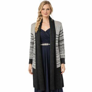 LOVEbyDESIGN Women's Warm Winter Cardigan Sweater Small Polyester Stripes Cozy